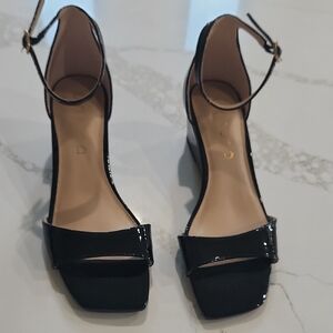 Black Women's Low Wedge Heels